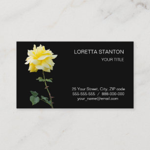 Carte De Visite Fleur rose jaune