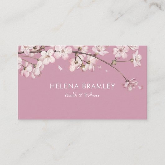 Carte De Visite Fleur rose moderne simple (Devant)