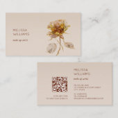 Carte De Visite Fleur Rose or Ethereal (Devant / Derrière)