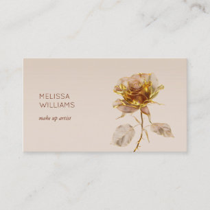Carte De Visite Fleur Rose or Ethereal