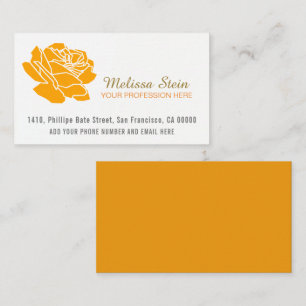 Carte De Visite fleur rose orange