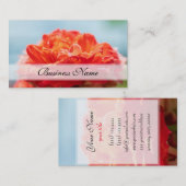Carte De Visite Fleur rose orange (Devant / Derrière)
