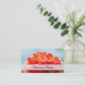 Carte De Visite Fleur rose orange (Debout devant)
