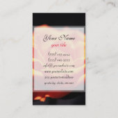 Carte De Visite Fleur rose orange sur noir (Dos)