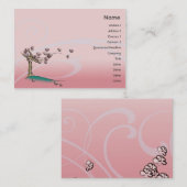 Carte De Visite Fleur rose - potelée (Devant / Derrière)