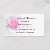 Carte De Visite Fleur rose rose féminine Élégante Florale (Dos)