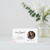 Carte De Visite Fleur rose rose moderne professionnelle élégante (Debout devant)