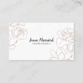Carte De Visite Fleur rose rose moderne professionnelle élégante (Dos)