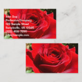 Carte De Visite Fleur rose rouge vif Belle florale (Devant / Derrière)