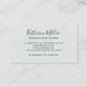 Carte De Visite Fleur Rose rustique Eucalyptus Vert Floral (Dos)