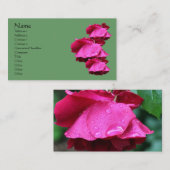 Carte De Visite Fleur Roses rouges (Devant / Derrière)