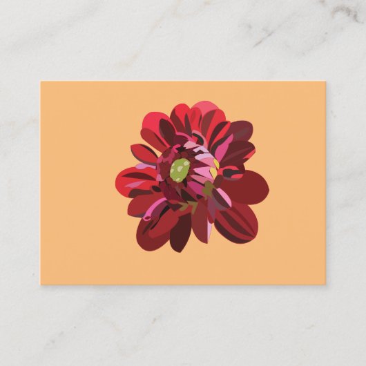 Carte De Visite Fleur Rouge Dahlia (Devant)