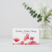 Carte De Visite Fleur rouge de pavot d'aquarelle florale moderne (Debout devant)