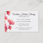 Carte De Visite Fleur rouge de pavot d'aquarelle florale moderne (Dos)