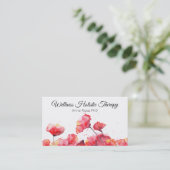 Carte De Visite Fleur rouge de pavot d'aquarelle moderne de *~* (Debout devant)