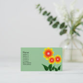 Carte De Visite Fleur rouge et jaune (Debout devant)