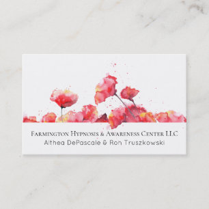 Carte De Visite ** Fleur rouge florale de pavot