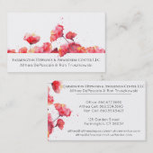 Carte De Visite ** Fleur rouge florale de pavot (Devant / Derrière)