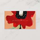 Carte de visite fleur rouge orange (Dos)
