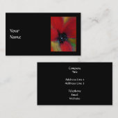 Carte De Visite Fleur rouge, pavot (Devant / Derrière)