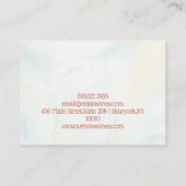 Carte De Visite Fleur rustique verte et blanche été (Dos)