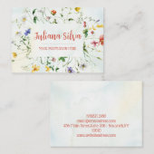 Carte De Visite Fleur rustique verte et blanche été (Devant / Derrière)