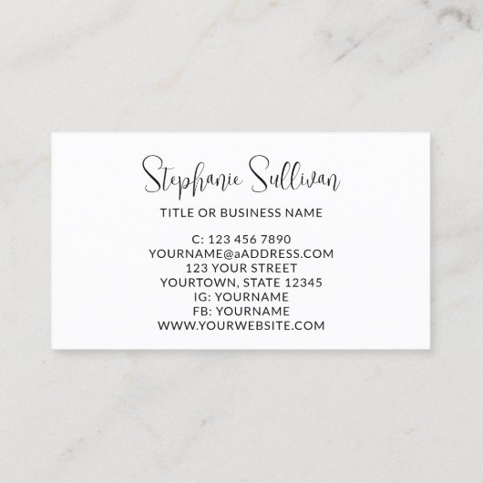 Carte De Visite Fleur sauvage (Dos)