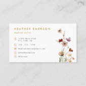 Carte de visite fleur sauvage (Dos)