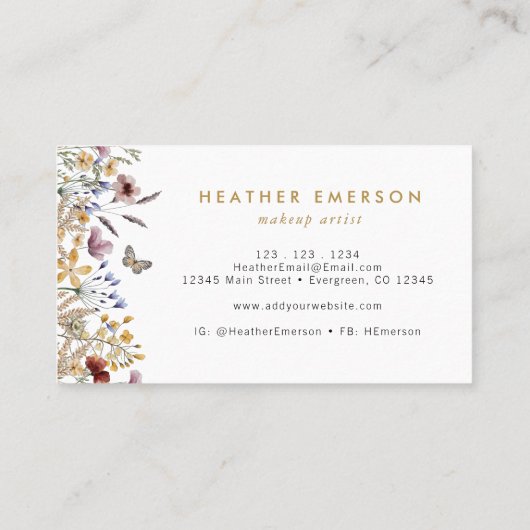 Carte de visite fleur sauvage (Dos)