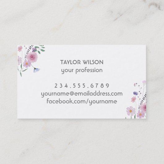 Carte de visite fleur sauvage (Dos)