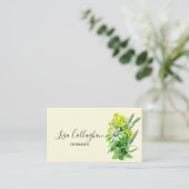 Carte De Visite Fleur sauvage blanc et jaune (Debout devant)