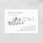 Carte De Visite Fleur sauvage botanique | Fille et élégante (Dos)