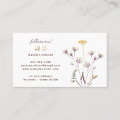 carte de visite fleur sauvage bouquet (Dos)