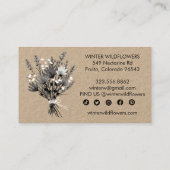 Carte De Visite Fleur sauvage Bouquet Élégant Chic Icônes sociales (Dos)