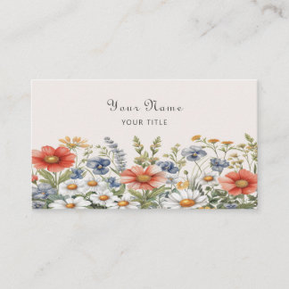Carte de visite Fleur sauvage coloré