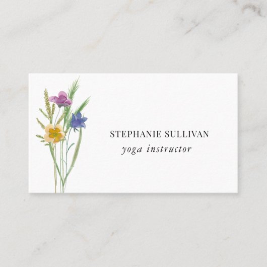 Carte de visite Fleur sauvage de l'instructeur de (Devant)