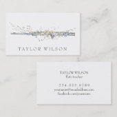 Carte De Visite fleur sauvage design flûte d'argent (Devant / Derrière)