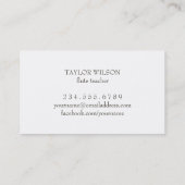 Carte De Visite fleur sauvage design flûte d'argent (Dos)