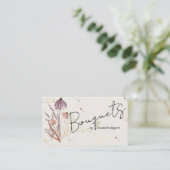 Carte De Visite Fleur Sauvage Dorée Bohème (Debout devant)