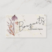 Carte De Visite Fleur Sauvage Dorée Bohème (Devant)