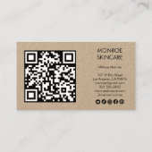 Carte De Visite Fleur sauvage Elégant Kraft QR Code Icônes sociale (Dos)