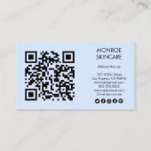 Carte De Visite Fleur sauvage Elegant Line Art QR Code Icônes soci (Dos)