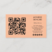 Carte De Visite Fleur sauvage Elegant Line Art QR Code Icônes soci (Dos)