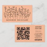 Fleur sauvage Elegant Line Art QR Code Icônes soci