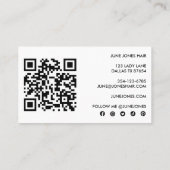 Carte De Visite Fleur sauvage élégant QR Code personnalisé Icônes  (Dos)