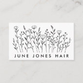 Carte De Visite Fleur sauvage élégant QR Code personnalisé Icônes  (Devant)