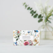 Carte De Visite Fleur sauvage Floral Botanique Moderne (Debout devant)