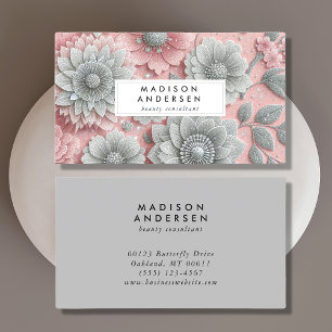 Carte De Visite Fleur sauvage Floral rose rose moderne