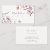 Carte de visite fleur sauvage lilas rose (Devant / Derrière)