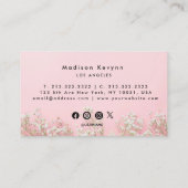 Carte De Visite Fleur sauvage minimaliste rose Boho (Dos)